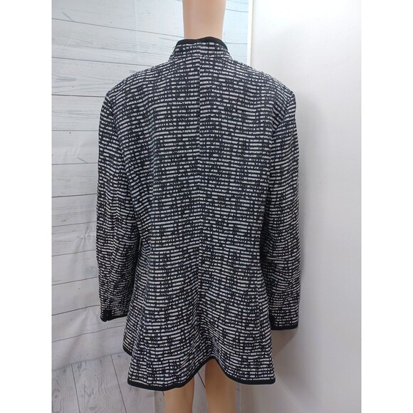 JM Studio by John Meyer Sz 18 Blue White  Long Cardigan Blazer Jacket - Picture 5 of 9